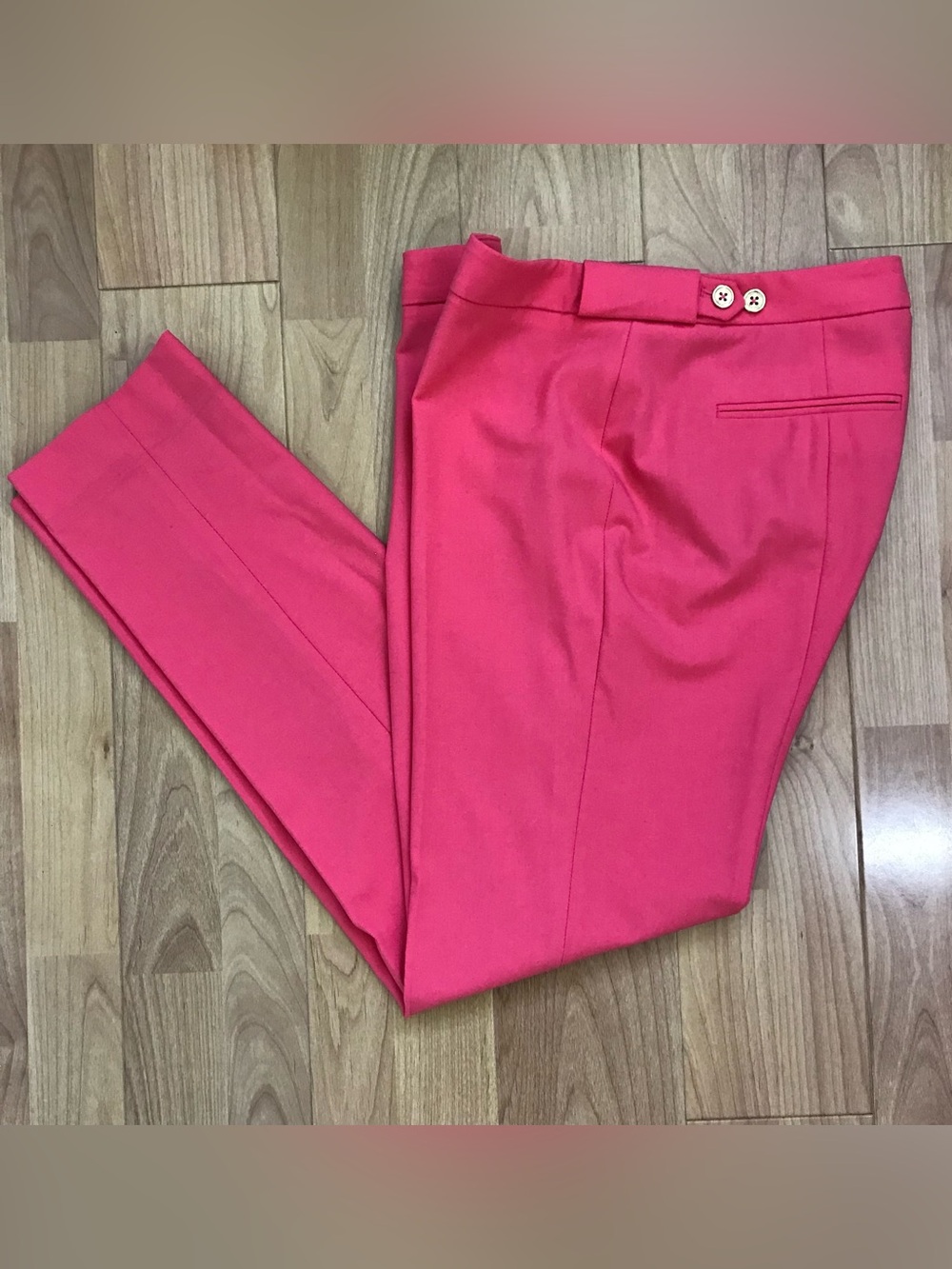 New WOT Calvin Klein Barbie pink high line trousers dress pants sz 2 gold button